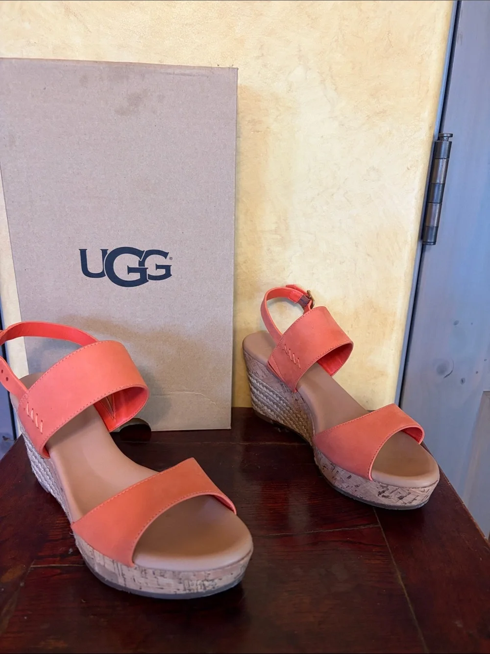 UGG Coral Suede Two-Band Ankle Strap Sandals